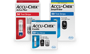Accu-Chek blood glucose test strip boxes